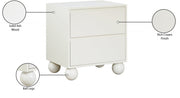 Kent Ash Wood Nightstand in Cream - KentCream-NS