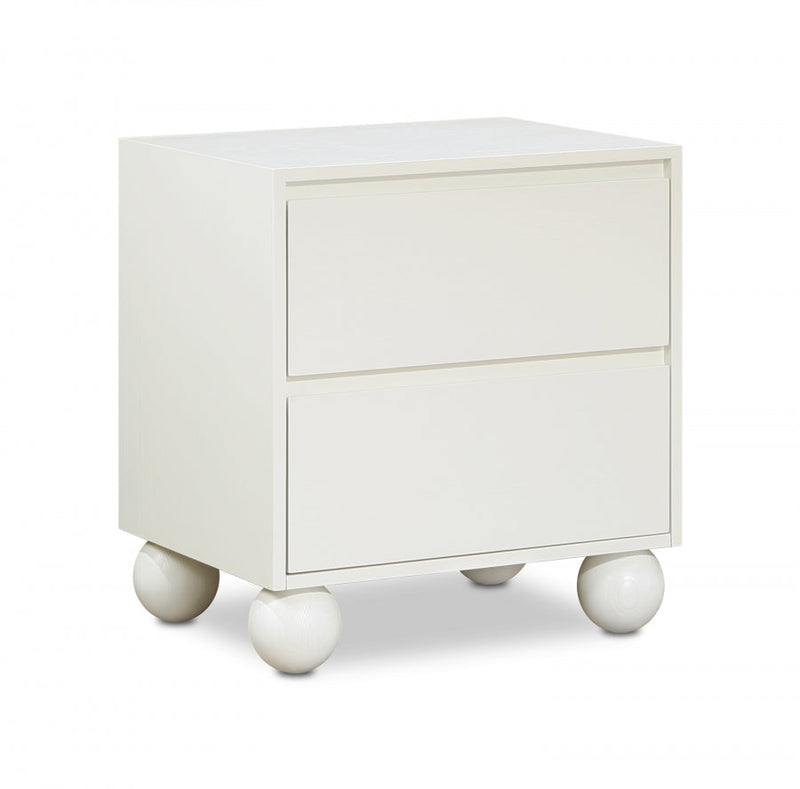 Kent Ash Wood Nightstand in Cream - KentCream-NS