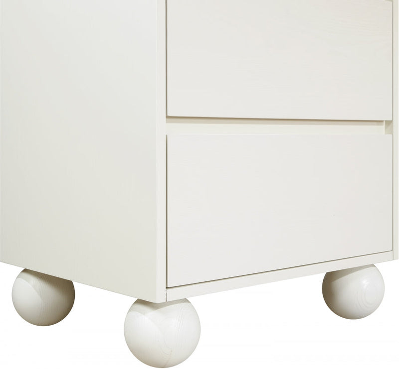 Kent Ash Wood Nightstand in Cream - KentCream-NS