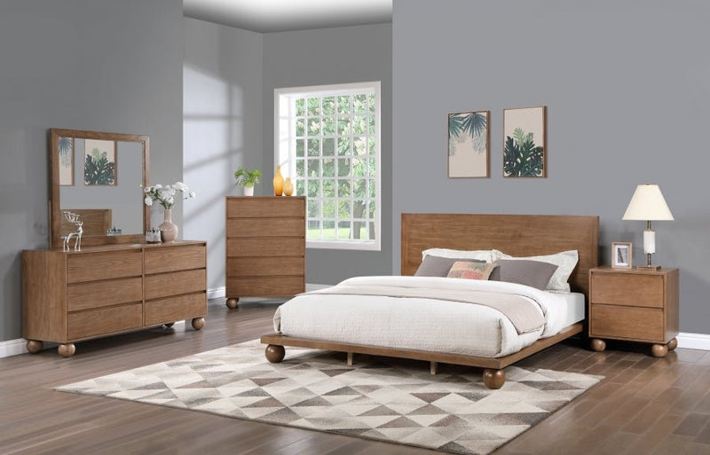 Kent King Bed (3 Boxes) Brown - Gate FurnitureKing Bed