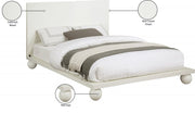 Kent King Bed (3 Boxes) Cream - Gate FurnitureKing Bed