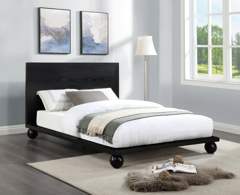 Kent Queen Bed (3 Boxes) Black - Gate FurnitureQueen Bed