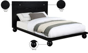 Kent Queen Bed (3 Boxes) Black - Gate FurnitureQueen Bed
