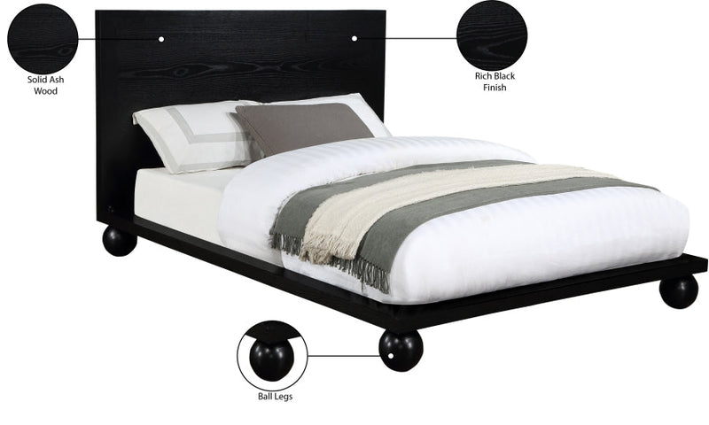 Kent Queen Bed (3 Boxes) Black - Gate FurnitureQueen Bed