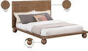 Kent Queen Bed (3 Boxes) Brown - Gate FurnitureQueen Bed