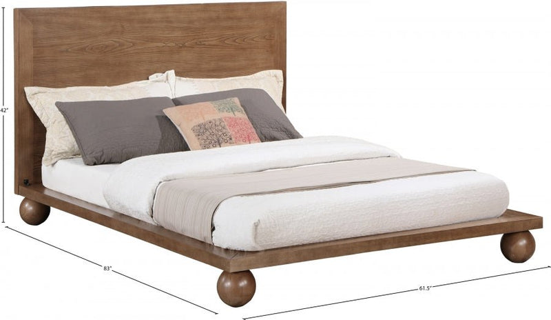 Kent Queen Bed (3 Boxes) Brown - Gate FurnitureQueen Bed