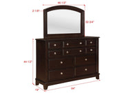 Kenton Dark Brown Dresser - B1820-1 - Gate Furniture