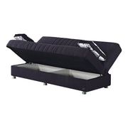Kentucky 75 in. Convertible Sleeper Sofa in Black with Storage - Gate FurnitureSleeper Sofa