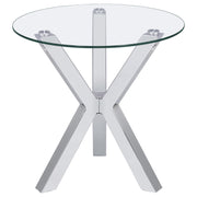 Kenzie 2-piece Round Coffee and End Table Set Chrome - 708128-S2
