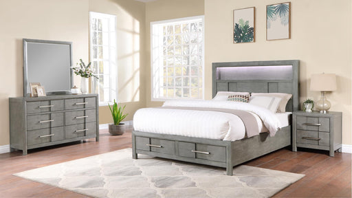 Kenzo Full 4 Pc Bedroom Set in Gray - Kenzo Full 4 Pc Bedroom Set in Gray