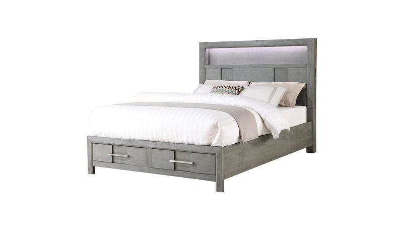 Kenzo King Bed Gray - Kenzo King Bed Gray