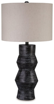 Kerbert 2-Piece Table Lamp Set in Distressed Black - PKG019345