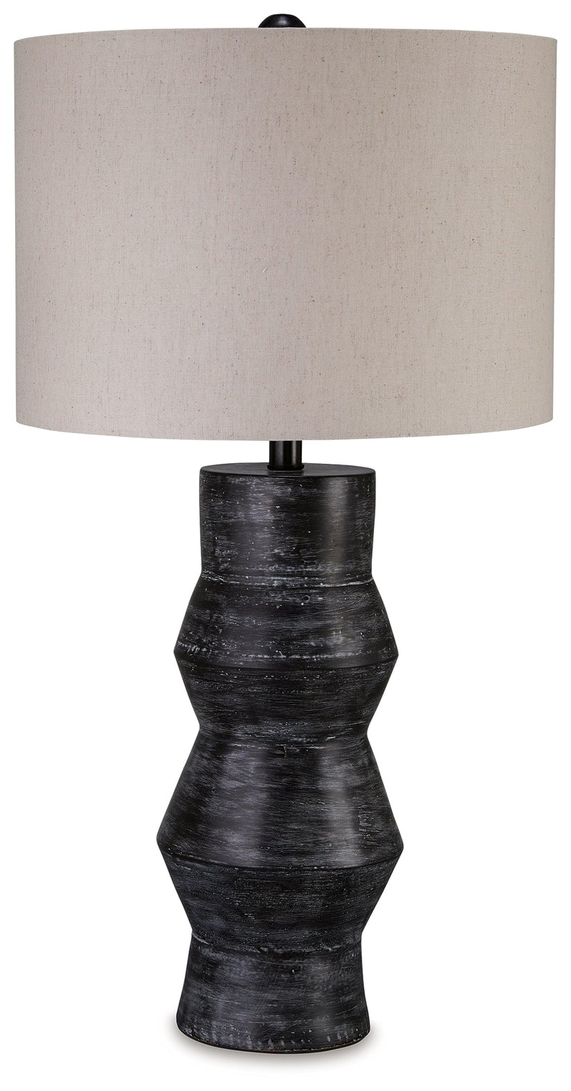 Kerbert 2-Piece Table Lamp Set in Distressed Black - PKG019345