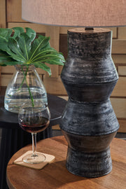 Kerbert 2-Piece Table Lamp Set in Distressed Black - PKG019345
