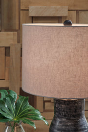 Kerbert Distressed Black Table Lamp - L100824