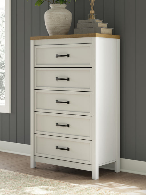 Kerisden White/Brown Chest of Drawers - EB1480-245