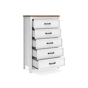 Kerisden White/Brown Chest of Drawers - EB1480-245