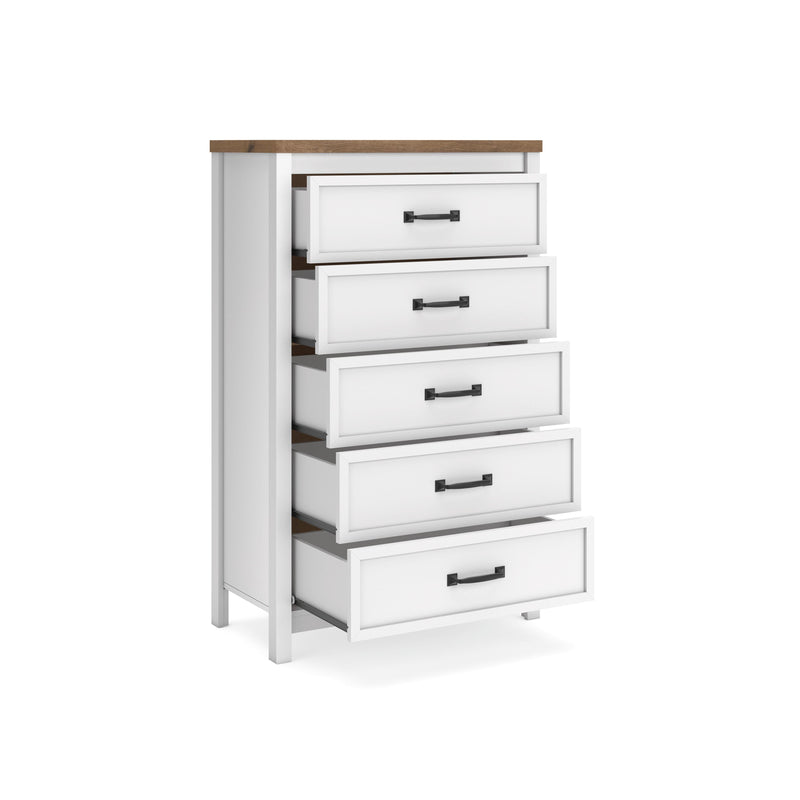 Kerisden White/Brown Chest of Drawers - EB1480-245