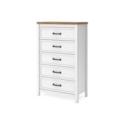 Kerisden White/Brown Chest of Drawers - EB1480-245