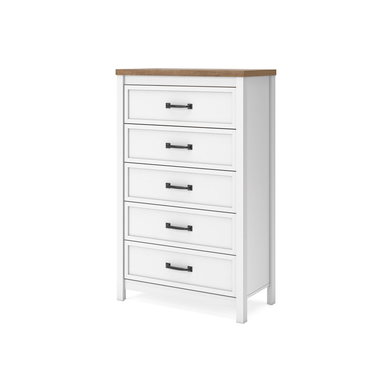 Kerisden White/Brown Chest of Drawers - EB1480-245