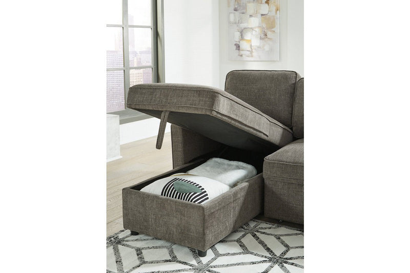 Kerle Charcoal LAF Sleeper Sofa Chaise - Gate FurnitureSleeper Sectional
