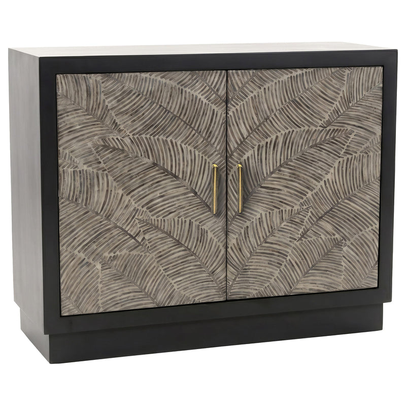 Kerrick 2-door Bone Inlay Accent Cabinet Beige and Black - 950451