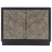 Kerrick 2-door Bone Inlay Accent Cabinet Beige and Black - 950451