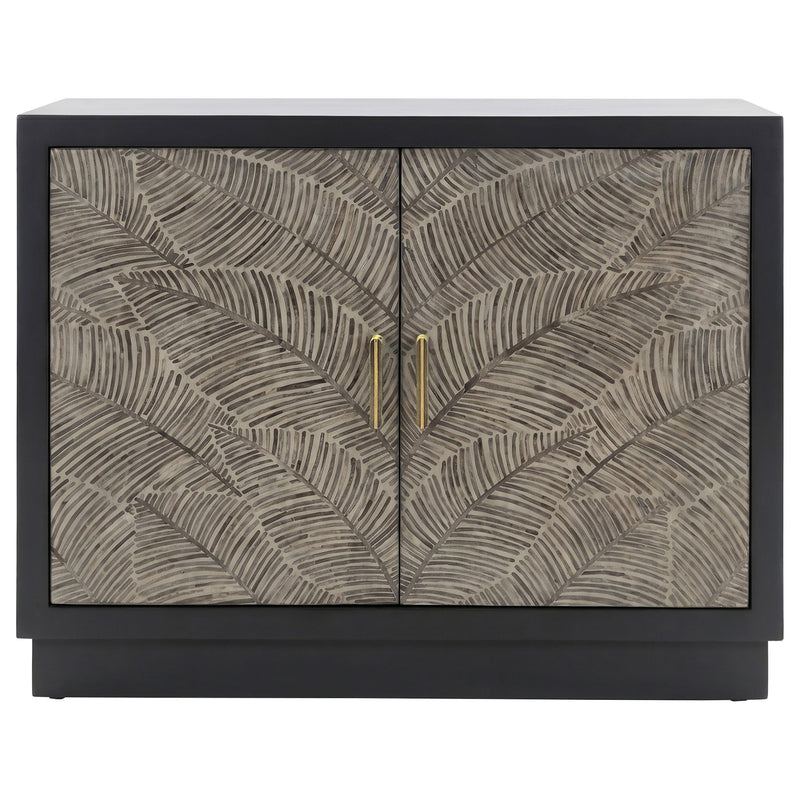 Kerrick 2-door Bone Inlay Accent Cabinet Beige and Black - 950451