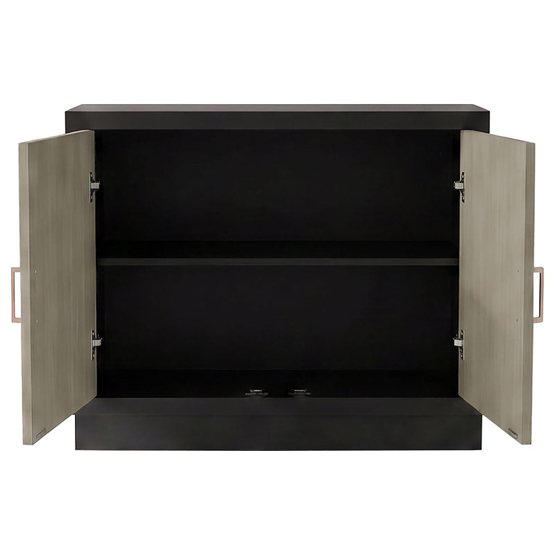 Kerrick 2-door Bone Inlay Accent Cabinet Beige and Black - 950451