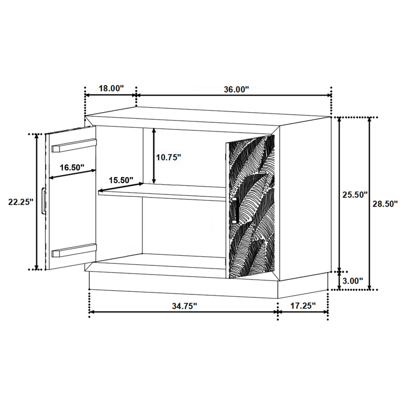 Kerrick 2-door Bone Inlay Accent Cabinet Beige and Black - 950451