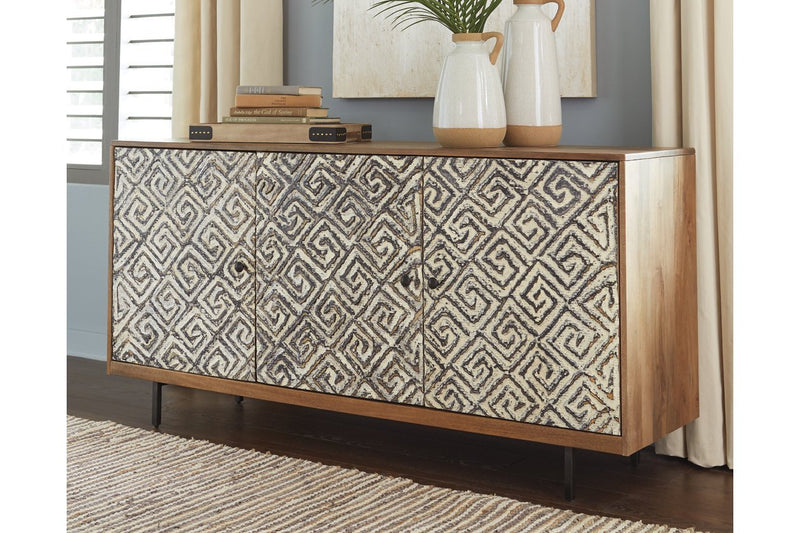 Kerrings Brown/Black/White Accent Cabinet - Gate FurnitureCabinet