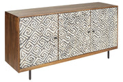 Kerrings Brown/Black/White Accent Cabinet - Gate FurnitureCabinet