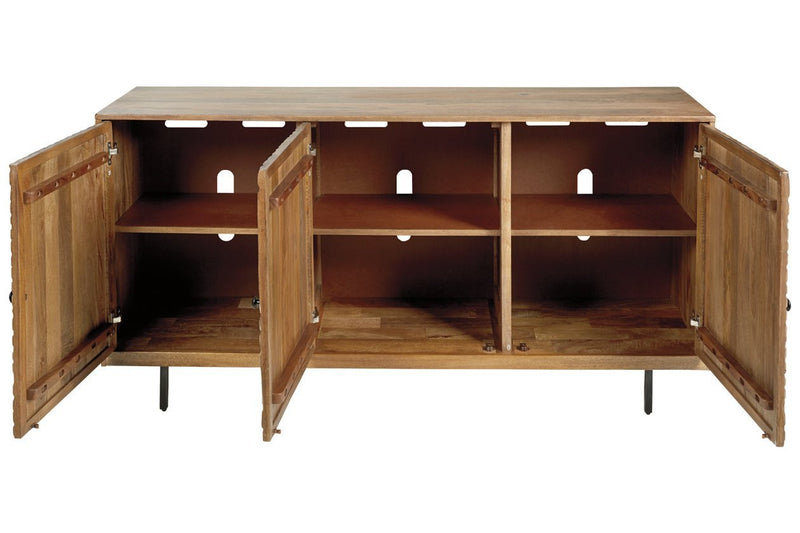 Kerrings Brown/Black/White Accent Cabinet - Gate FurnitureCabinet