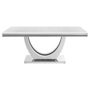 Kerwin 7-piece Rectangular Dining Table Set Grey and Chrome - 111101-S7G