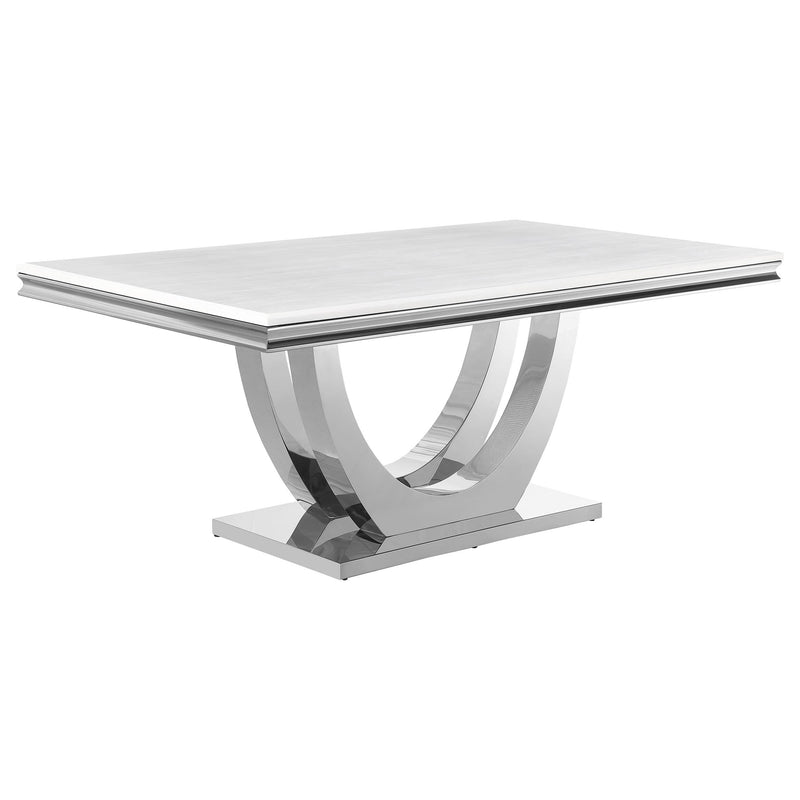Kerwin Rectangular 71-inch Stone Top Dining Table White - 111101