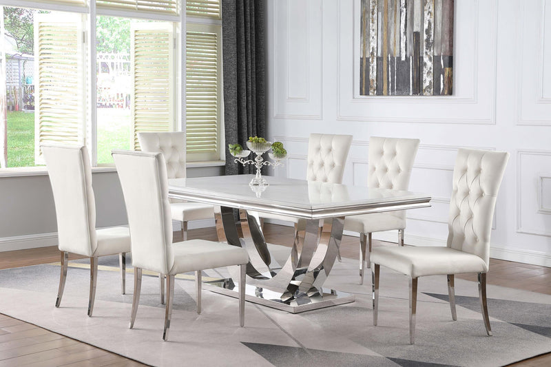 Kerwin Rectangular 71-inch Stone Top Dining Table White - 111101