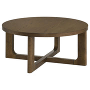 Kessler Round Sculptural Wood Coffee Table Brown - 735998