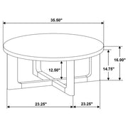 Kessler Round Sculptural Wood Coffee Table Brown - 735998