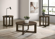 Kessler Round Sculptural Wood Coffee Table Brown - 735998