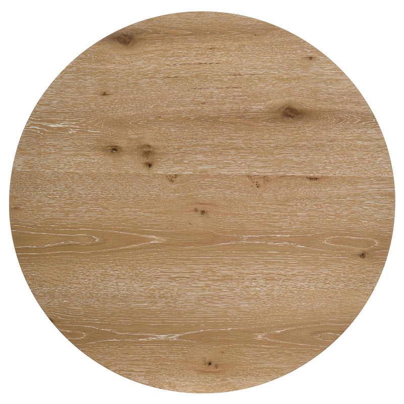 Kessler Round Sculptural Wood Coffee Table Light Oak - 735988