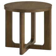 Kessler Round Sculptural Wood End Table Brown - 735997