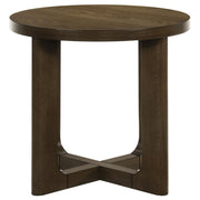 Kessler Round Sculptural Wood End Table Brown - 735997