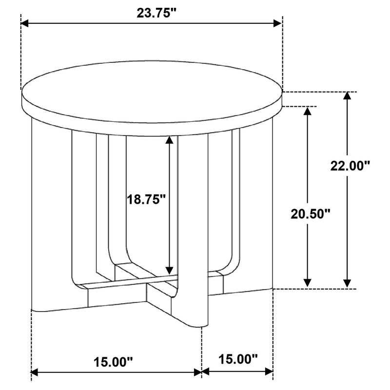 Kessler Round Sculptural Wood End Table Brown - 735997