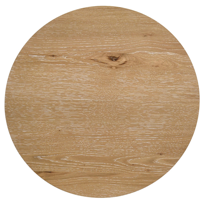 Kessler Round Sculptural Wood End Table Light Oak - 735987