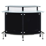 Keystone Curved Glass Top Home Bar Wine Cabinet Black - 100139