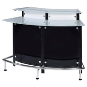 Keystone Curved Glass Top Home Bar Wine Cabinet Black - 100139