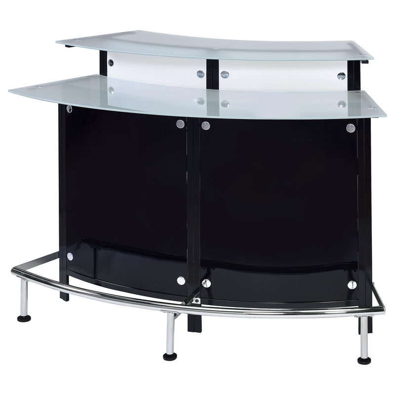 Keystone Curved Glass Top Home Bar Wine Cabinet Black - 100139