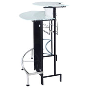 Keystone Curved Glass Top Home Bar Wine Cabinet Black - 100139