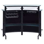 Keystone Curved Glass Top Home Bar Wine Cabinet Black - 100139