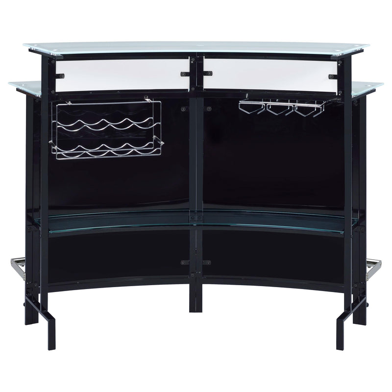 Keystone Curved Glass Top Home Bar Wine Cabinet Black - 100139